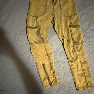 Free People Mustard Cargo Pants